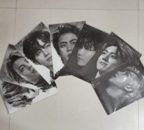 BTS bulletproof juvenile group poster Kildren black and white oil painting poster sticker Cross-border perimeter field weeks