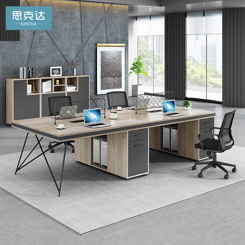 Desk chair combination minimalist modern fashion personality 4 6 people with staff working position office furniture