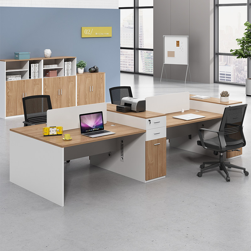 Beijing Staff Desk Chair Portfolio Brief About Modern Four-four-place Office 4 6 People with staff-level computer desk