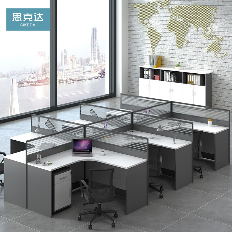 Desk and chair combination simple modern fashion classic 4 6 staff work station office furniture