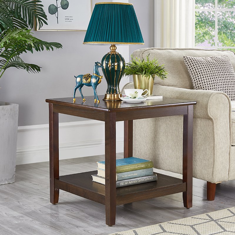 Solid wood sofa side corner a few modern minimalist small coffee table living room Chinese square solid wood small coffee table side cabinet square a few