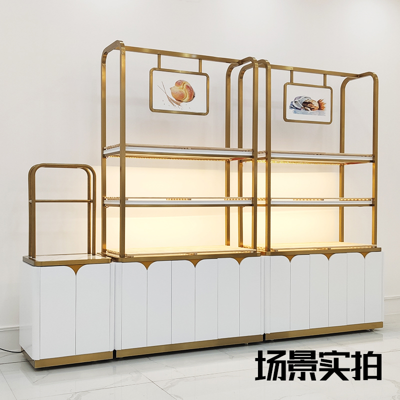 Bread cabinet display dry point side cabinet bread display cabinet Chinese-style west point cabinet non-refrigerated support custom display shelf