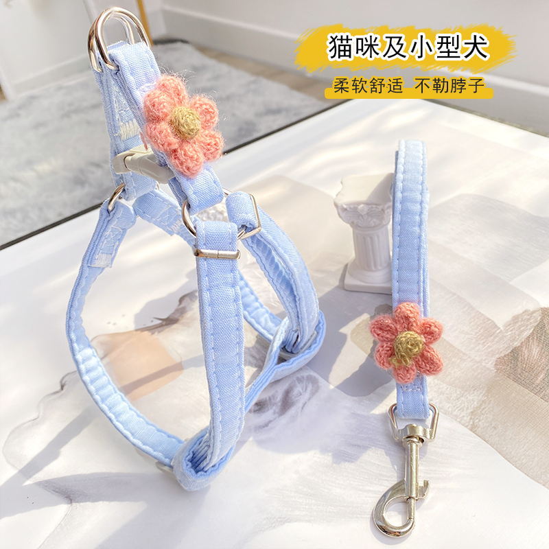 Pet Traction Rope Walking Dog Rope Teddy Bou Beauty Kitten Walk Cat Rope Comfort No neck traction with dog Rope Dog Necklace