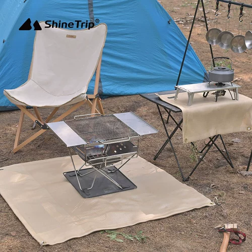 Shanqu Outdoor Camping Burning Fire Platform Ground Pad Feast Feast Fire и температура огня