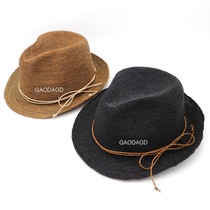 Raffgrass curbside straw choreography small courtesy hat fine crochet sun shade fashion outdoor tourist sunscreen male and female jazz hat