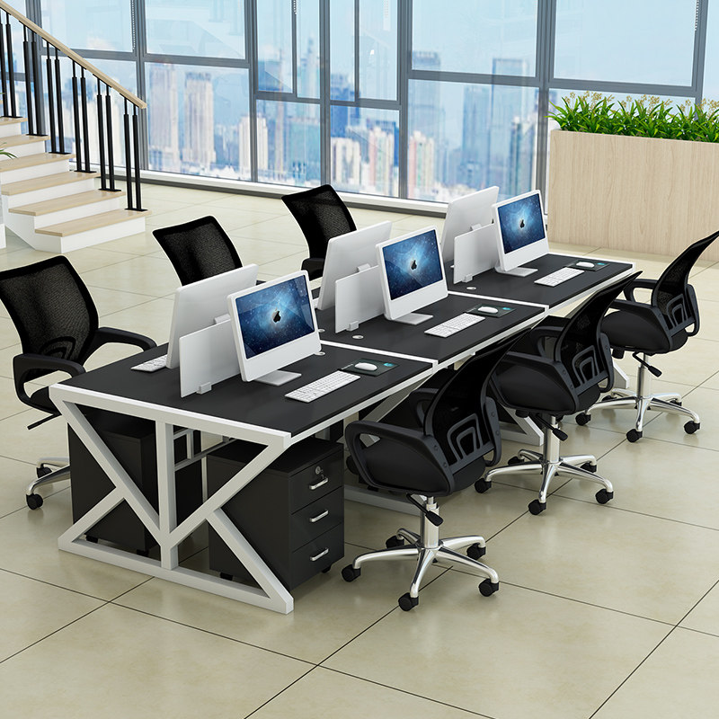 Staff desk 2 four 6 seats staff 1 meter desk office double desk chair combination face to face 4 seats