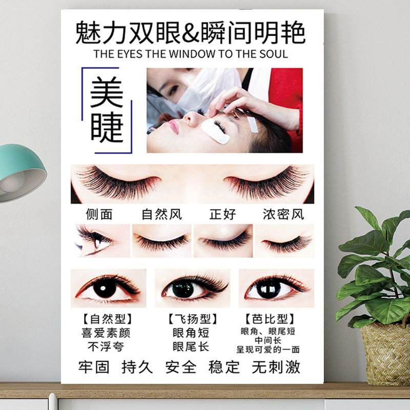 Beauty Methi Mascara Poster Publicity Tubrow Brow Lip Embroidered Beauty Salon Semi-permanent Pictures Tattooed Advertising Wall Mural Wall Post Event Custom Door Stickler Stickler Hanging for a Poster Health Care