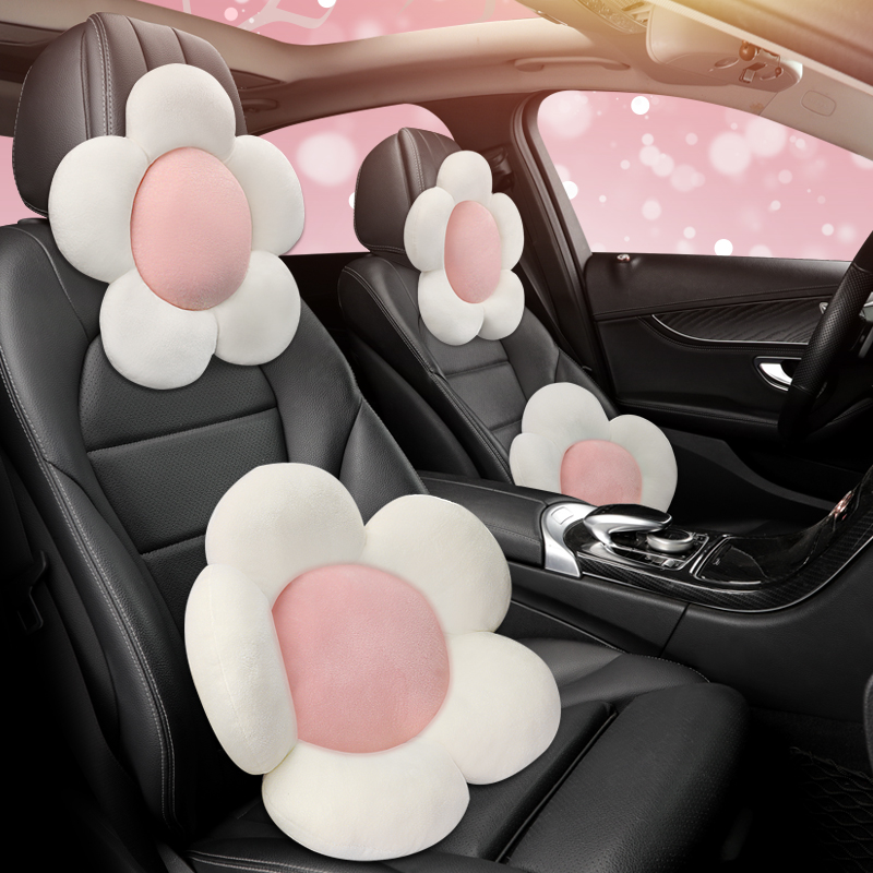 Small daisy flower lumbar support car pillow cushion cute cartoon car seat car lumbar support lumbar support