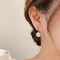 Korean cats eye stone earrings 2021 New Tide earrings ear buttons advanced sense light luxury design pendant atmosphere
