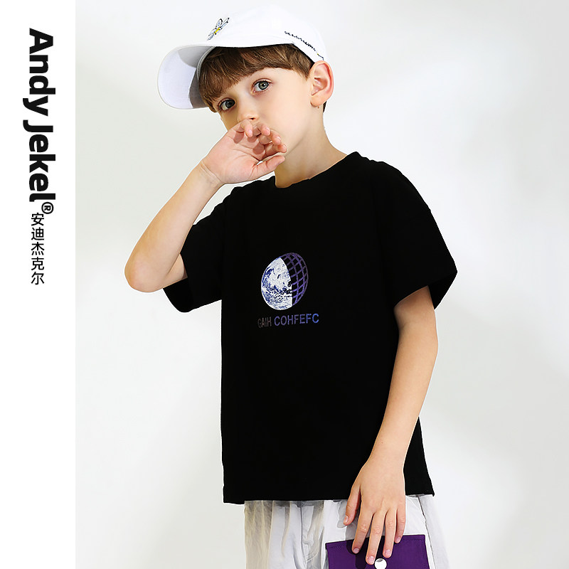 (Summer new) boys short sleeves T-shirt cotton tide children half sleeve handsome T-shirt in the big boy children's clothing 2022