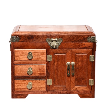 Burmese flower solid wood jewelry box mahogany dressing box retro carved jewelry box wedding gift treasure box jewelry storage