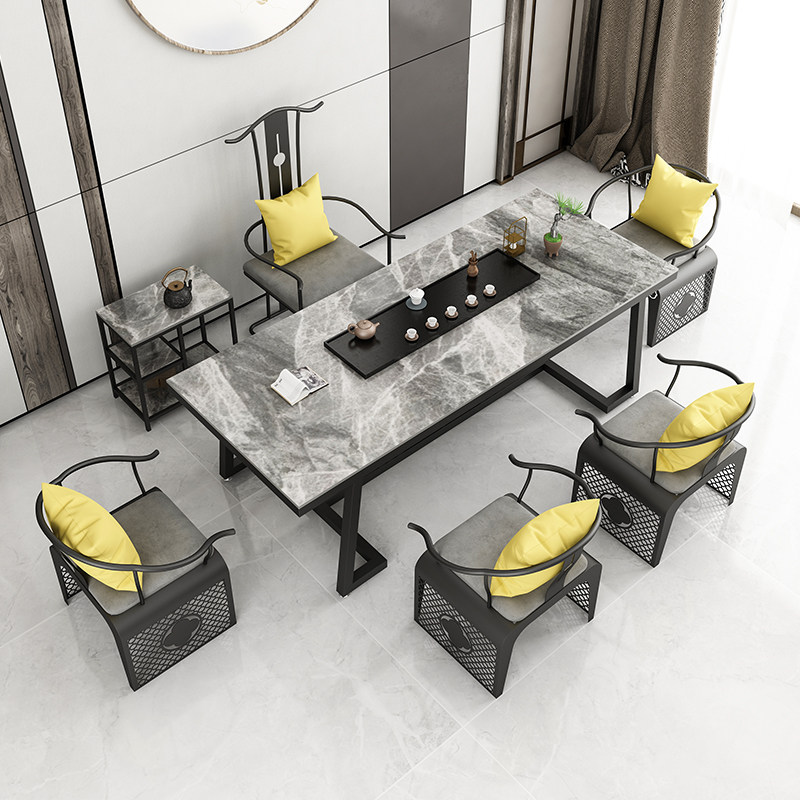 Rock tea table and chair combined new Chinese household tea table modern simple light luxury kung fu office drink tea table