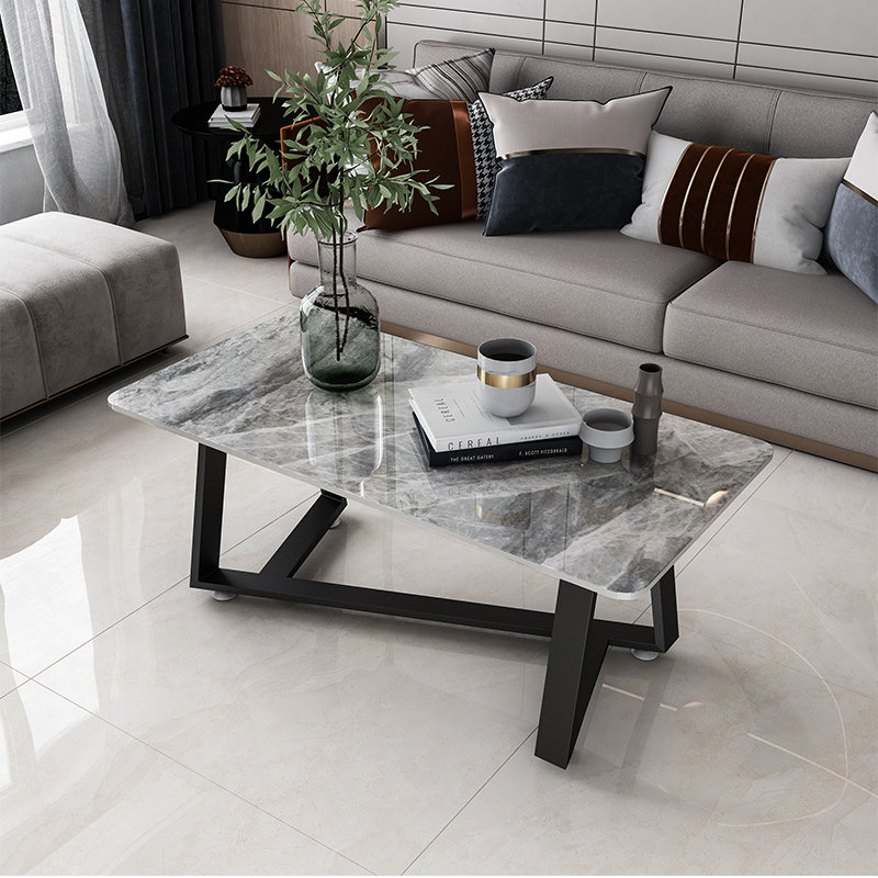 Nordic slate coffee table small apartment living room light luxury simple modern creative net red office marble rectangle