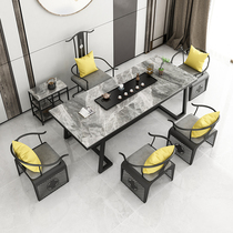 Rock Plate Tea Table And Chairs Combine New Chinese Home Tea Table Modern Minima Light Lavish Kungfu Office Tea Drinking Tea Table