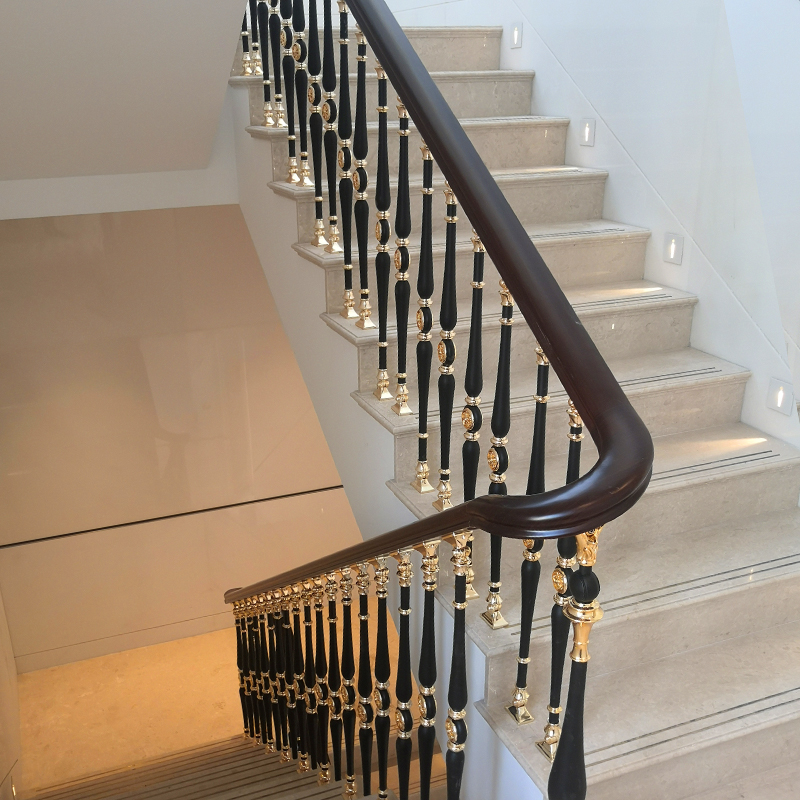 Aluminum alloy staircase handrail railing villa modern simple light luxury aluminum art indoor home new Chinese column guardrail