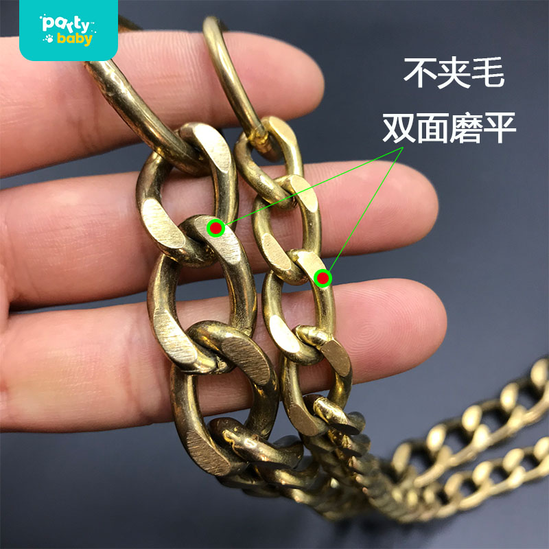 High-end pure copper P chain collar pet decoration neck collar necklace golden retriever bully medium and large dog explosion-proof rushing dog chain