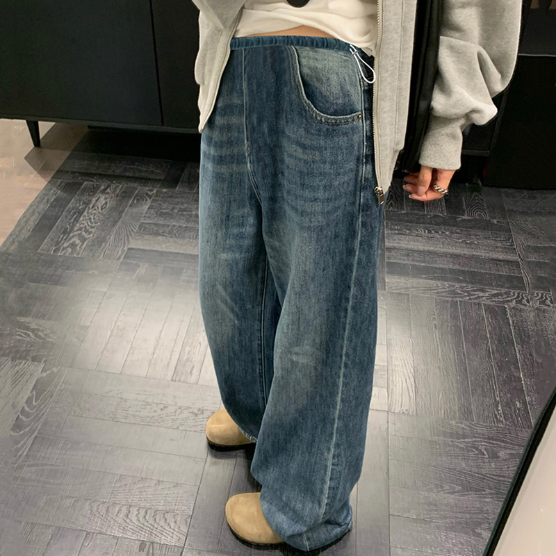 Maternity American Retro Washed Distressed Jeans Spring and Summer New Loose Wide-Leg Pants Maternity Slimming Long Pants