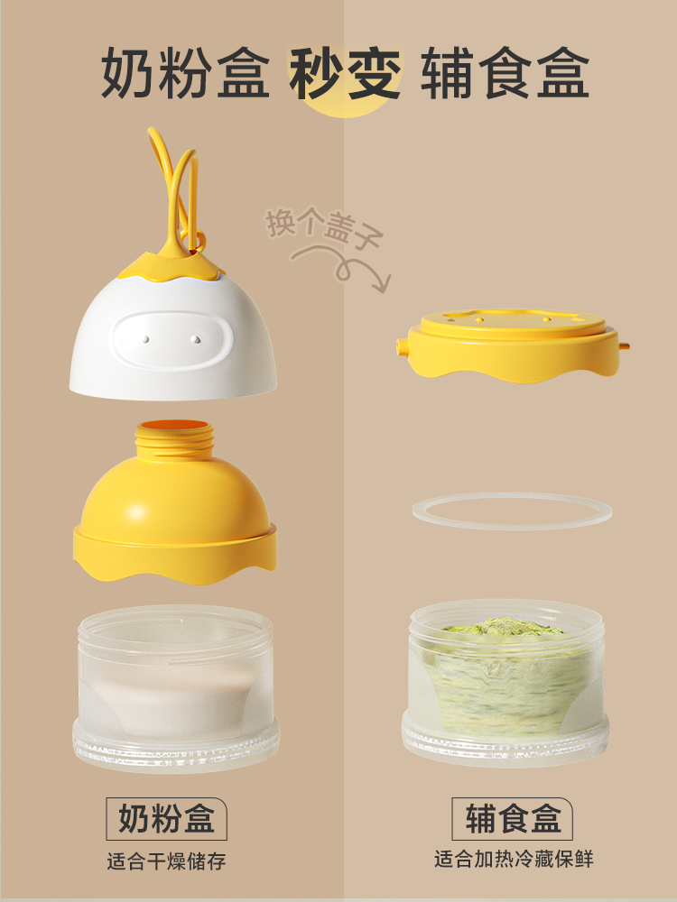 Eggbaby Baby Milk Powder Box Portable Multi-Layer Packaging Box Baby Food Supplement Box Rice Flour Sealed Storage Tank