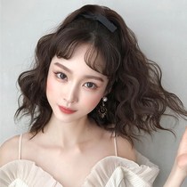 Wig female short hair ponytail strap big wave Net red short curly hair high ponytail clip corn hot ponytail braid