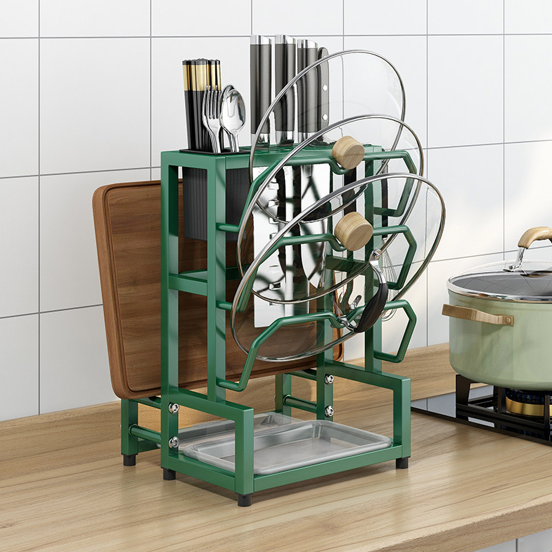 Pot cover frame multifunctional knife frame kitchen stainless steel countertop stainless steel countertop receives artifacts