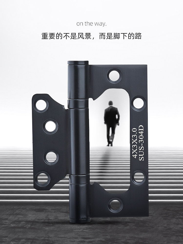 4 inch stainless steel hinge hardware folding 180 degree Zi Mu wood door 304 thickened powder room bedroom door folding