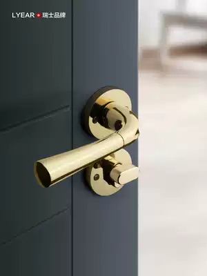 Key lock Bedroom door lock Household universal door Wooden door Magnetic mute room door lock Door handle