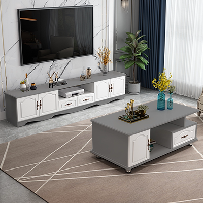 European-style TV cabinet coffee table combination modern simple small apartment living room simple new TV cabinet wall cabinet