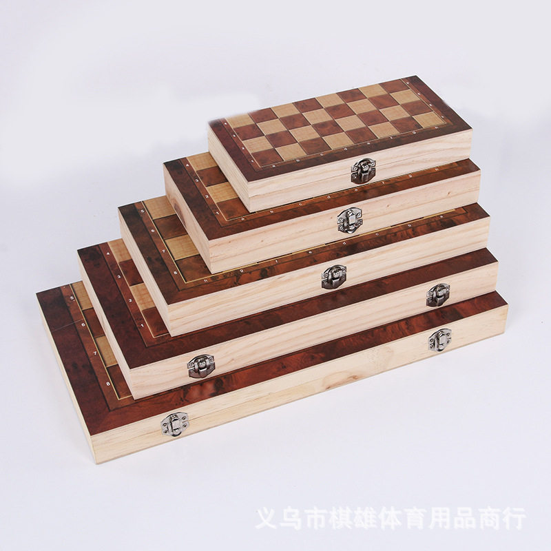 Wooden Magnetic Chess Children's Educational Desktop Toys Adult Interactive Primary School Students Folding Boxed Game Chess
