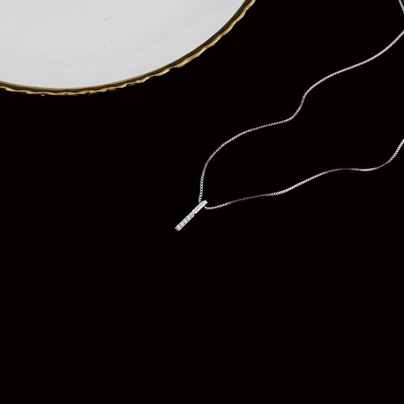 Straight stick necklace female clavicle chain ins niche design rose gold temperament personality all-match net red tide