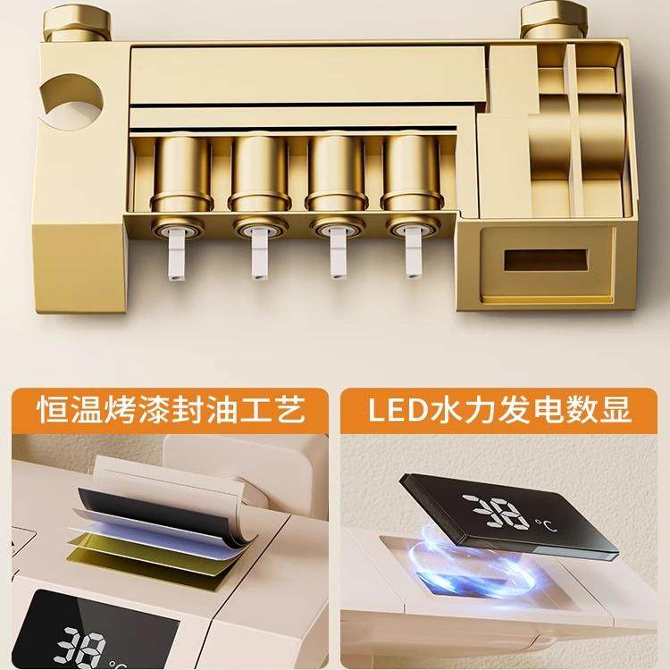 Cream-Colored Thermostatic Shower Set for Bathroom, Home Use, Piano Key Shower Head