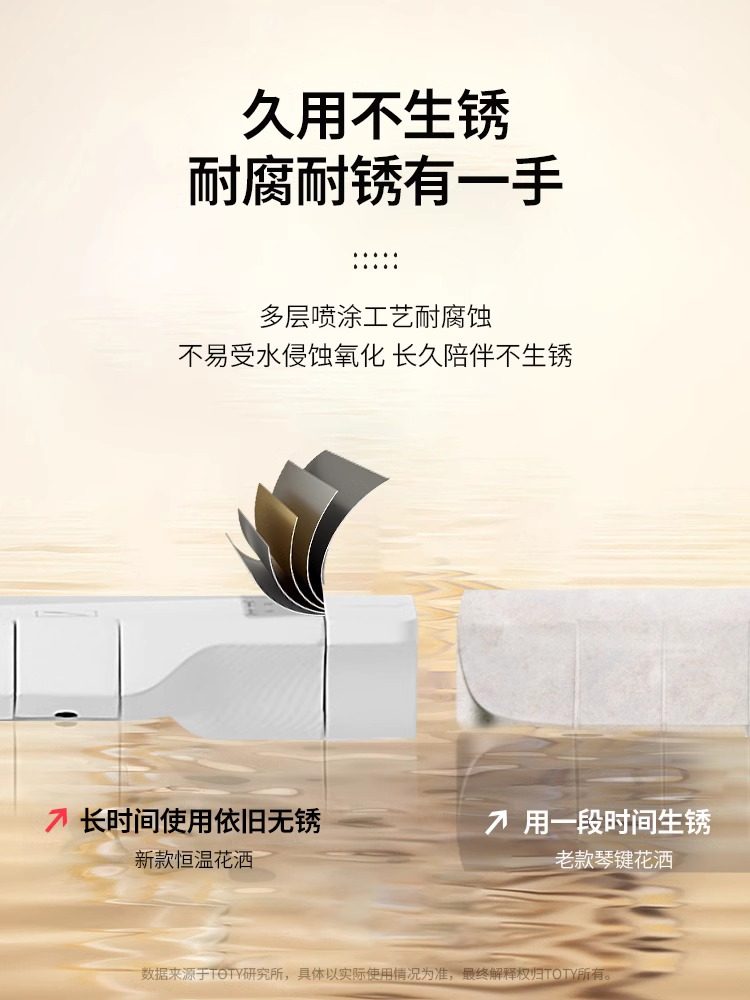 Genuine Shower Head Set Household Constant Temperature Digital Display Simple Lamp Cream White Piano Key Water Heater Universal Small Household