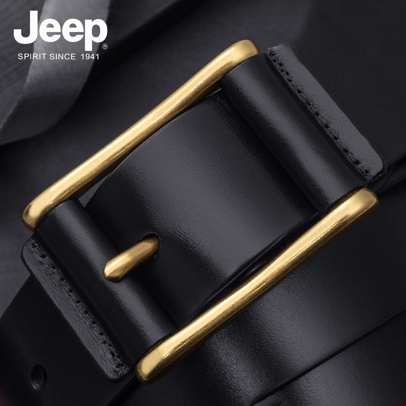 jeep belt men's leather pin buckle head layer cowhide casual jeans with copper buckle business casual retro belt