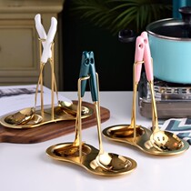  Net red light luxury anti-scalding ceramic handle soup spoon Household long handle Sheng soup stainless steel kitchen hot pot colander set