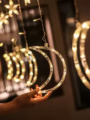 led star lights, new year lights, flashing lights, strings of stars, home decoration, net Red Room, curtains, bedroom layout