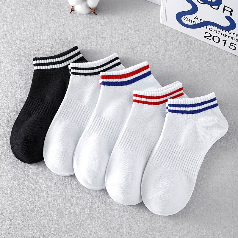 Мужские носки Tide из хлопка, невидимые, трендовые спортивные летние носки для мальчиков, средней длины, впитывают пот и запах