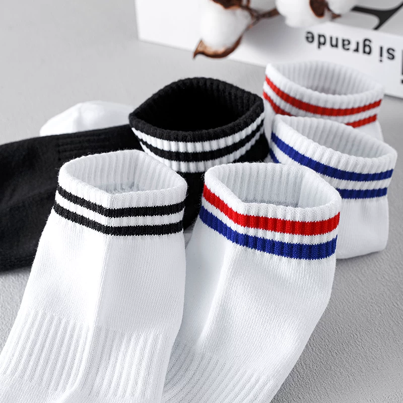 Мужские носки Tide из хлопка, невидимые, трендовые спортивные летние носки для мальчиков, средней длины, впитывают пот и запах