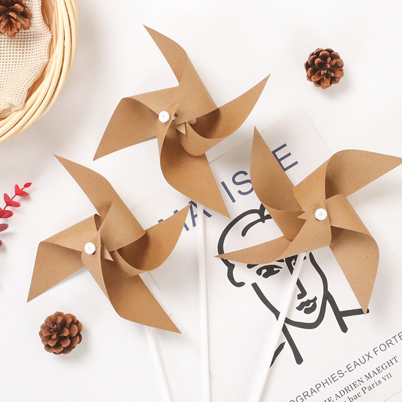 West fawn kraft paper windmill ins retro DIY toys handmade pendulum birthday scene decoration props