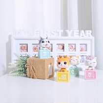 Baby 12 months old growth commemorative photo frame decoration ins style birthday party decoration scene layout props