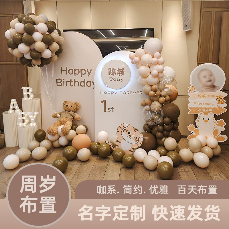 Cream Wines Birthday Arrangements Baby Full Moon 100 Days Hundreds Of Days Banquet Men Girl Scene Decorate Ktboard Background Wall-Taobao