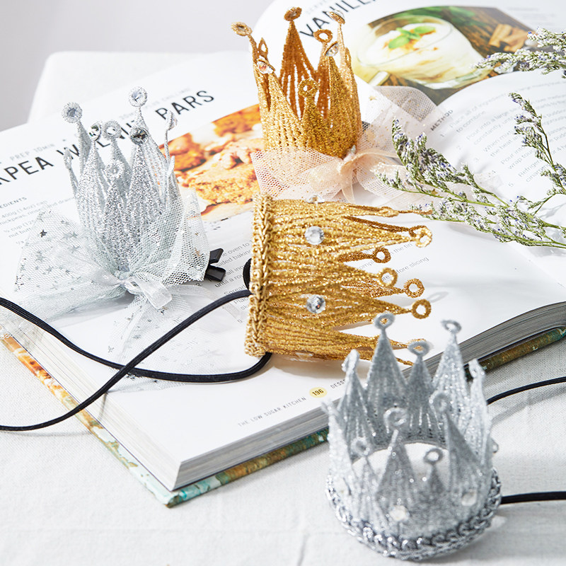 Net red ins wind baby children lace crown birthday hat boy girl headband hairband party headwear props