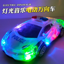 Hot selling children 3D light music toy car police 1:18 electric universal car shake the same child