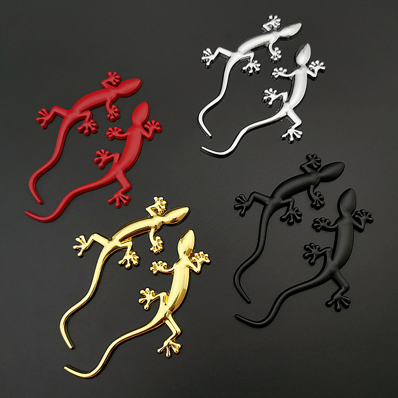 Car stickers 3d three-dimensional metal stickers scratches cover personality red decorative car door car tail gecko