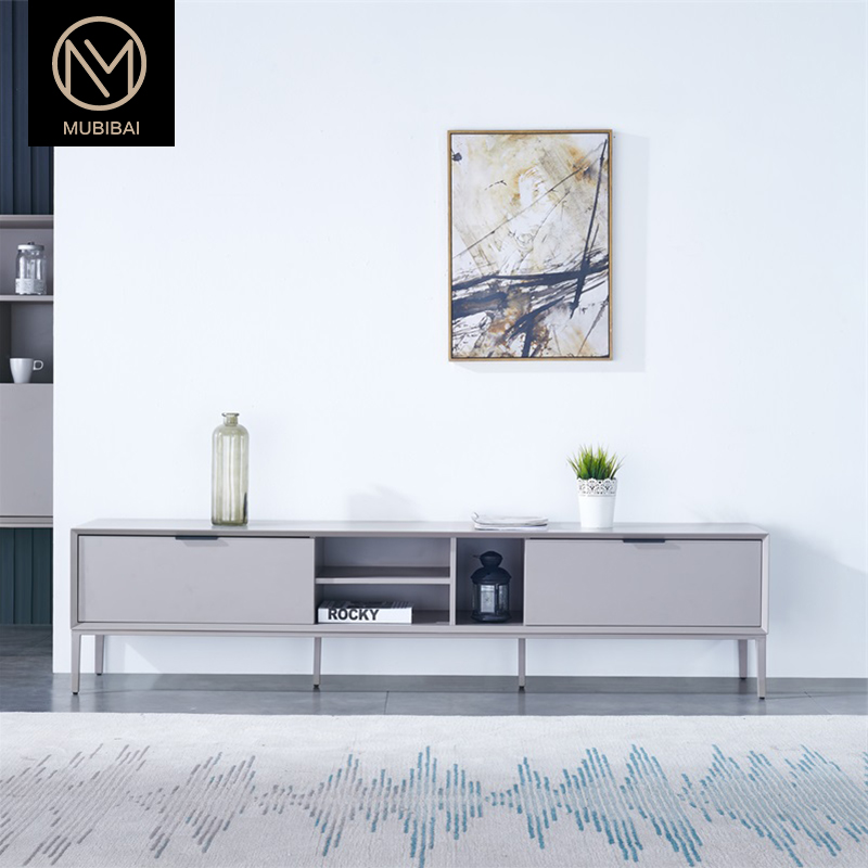 Italian light luxury coffee table TV cabinet combination modern minimalist small apartment living room Nordic ins net red paint floor cabinet