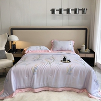 Fuanna Home Spun High-end Silk Vitriolic Printed Single Summer Quilt With Air Conditioning Quilt Core Summer Quilt by Four Pieces