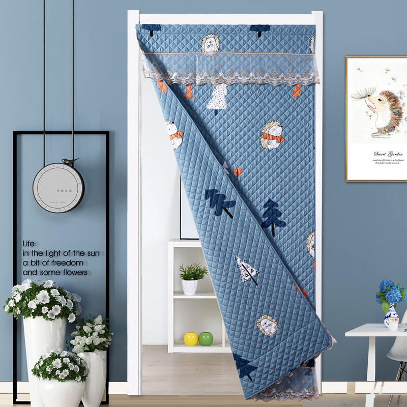 Winter cotton curtain thickening cold and wind insulation room insulation room partition curtain winter bedroom self-adhesion