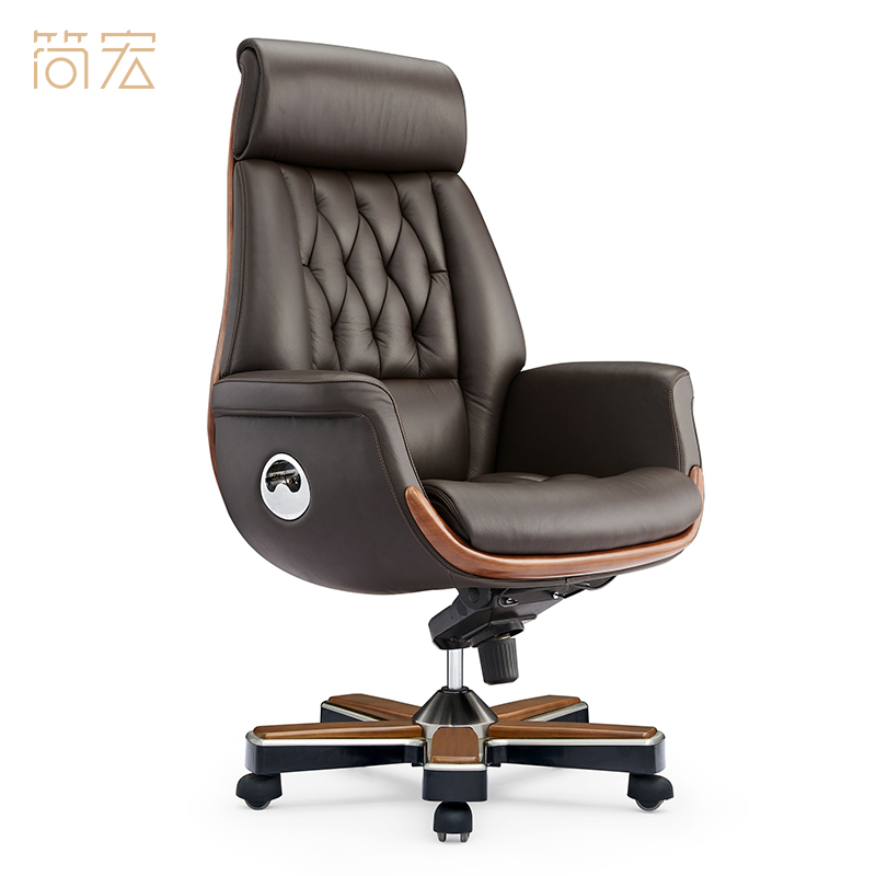 Boss chair executive chair home reclining business cowhide lift office chair backrest study comfortable swivel chair