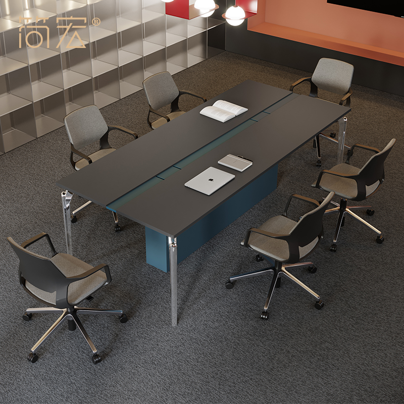 Conference table Simple and Modern negotiate tables and chairs combination long bar reception room loft industrial wind small office bar shape table