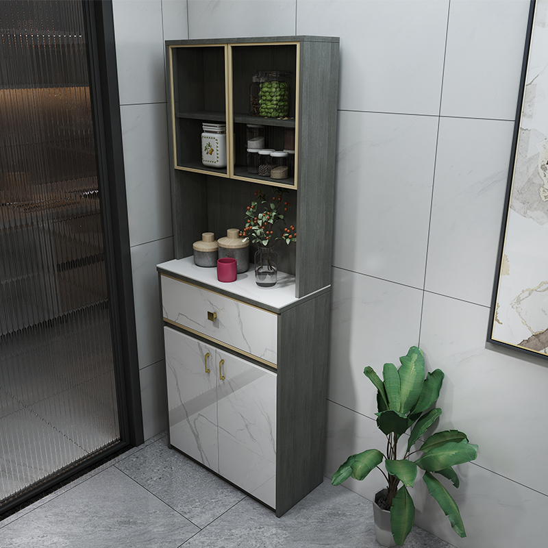 Light Lavish Rockboard Dining Side Cabinet Modern Minimalist Bowls Cabinet Home Kitchen Lockers Living Room Leaning Against Wall Cabinet Tea Waterside Cabinet-Taobao