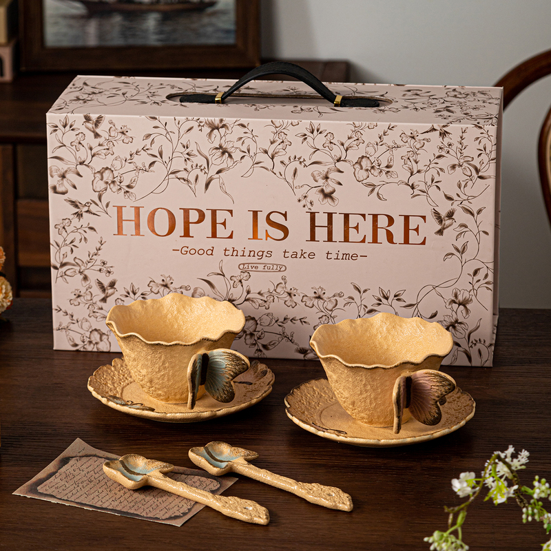 French-Style Vintage Ceramic Coffee Cup Set, Housewarming Gift, High-End Exquisite Mug, Moving-In Gift Box French-Style Vintage Ceramic Coffee Cup Set, Housewarming Gift, High-End Exquisite Mug, Moving-In Gift Box