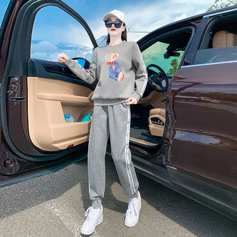 Spring Style Casual Blouse Suit Women 2022 New Fashion Foreign Pie Sportswear Running Women Casual Minus Age Net Red Two Sets